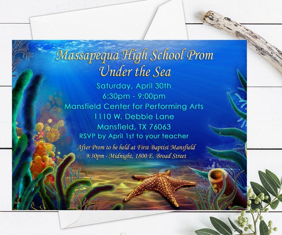 Prom Invitation, Under the Sea Prom Invitation, Under the Sea High