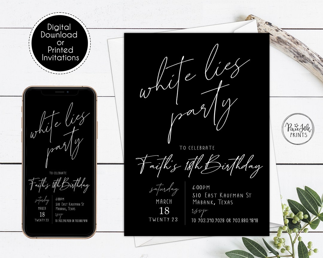 White Lies Party Birthday Invitation Birthday Party Digital Etsy white-lies-party-birthday-invitation-birthday-party-digital-etsy