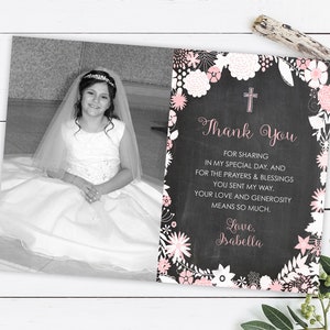 Kommunion Dankeschön Karte, Kommunion Bild Danke, Erstkommunion Bild Danke, DIY Kommunion Printable, Kommunion Bild