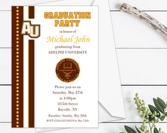 Graduation Party Invitation, College Graduation Announcement, Class of 2024 High School Graduation Party, College Logo Digital Download