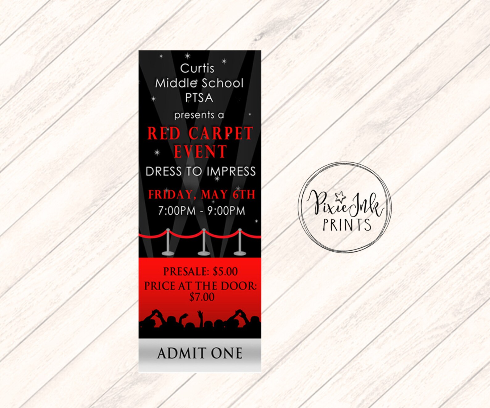 Red Carpet Ticket Invitation Hollywood Party Ticket VIP Etsy