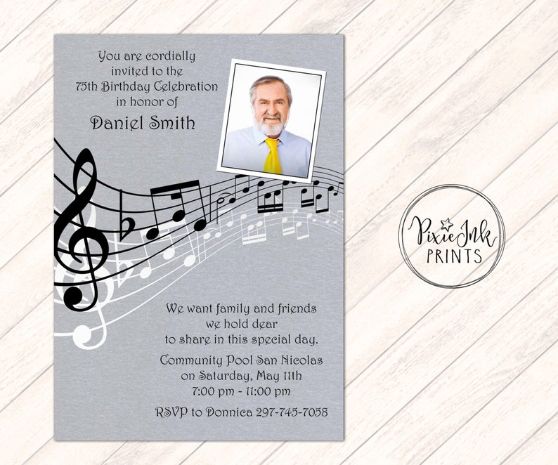 Music Notes Retirement Invitation Music Retirement Party Etsy