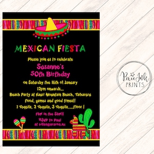 Charro Mexican Theme Invitations 5 x 7 Cardstock 100# – KMPrintSA