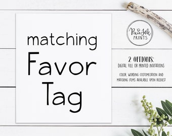 Custom Order for Matching Favor Tag Digital File ONLY