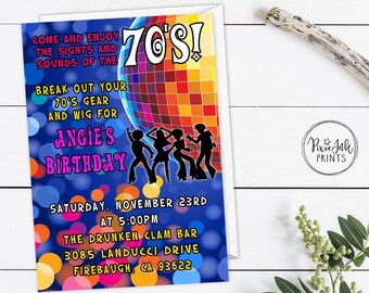 Disco Party Invitation, 70's Party Invitation, Dance Party Invitation, Groovy Party Invitation, Disco Party Invite, 70's Party Digital