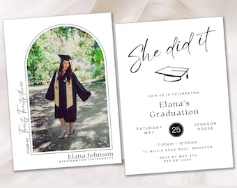 Graduation Invitation, Class of 2026 Photo Announcement (Digital File)