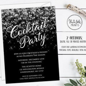 Cocktail Party, Christmas Party Invite, Holiday Cocktail Party Invitation, Christmas Cocktail Party Invitation, Holiday Party Printable
