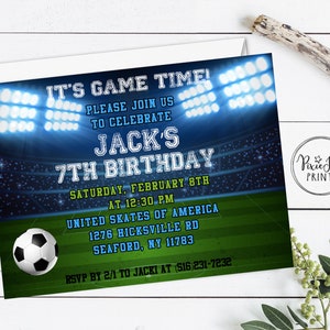Soccer Birthday Party Invitation, Sports Birthday Party Digital Invitation Template