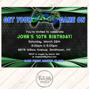 Video Game Invitation, Game Truck Invitation, Game Truck Party ...