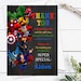 Superhero Thank You Card Avenger Birthday Thank You Card - Etsy
