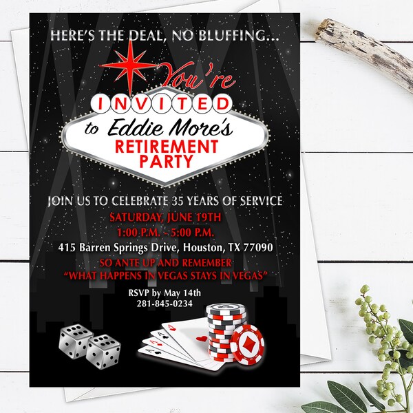 Casino Invitation - Etsy