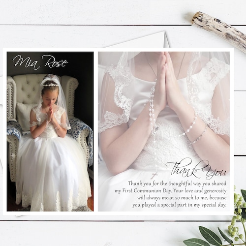 Communion Thank You Card First Holy Communion Thank You Etsy