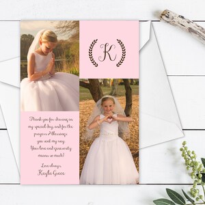 Kommunion Dankeschön Karte, Kommunion Bild Danke, Erstkommunion Bild Danke, DIY Kommunion Printable, Kommunion Bild