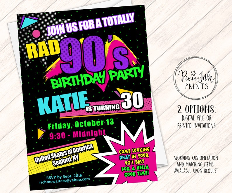 90 s Party Invitation 90 s Birthday Party Invitation Etsy 90-s-party-invitation-90-s-birthday-party-invitation-etsy