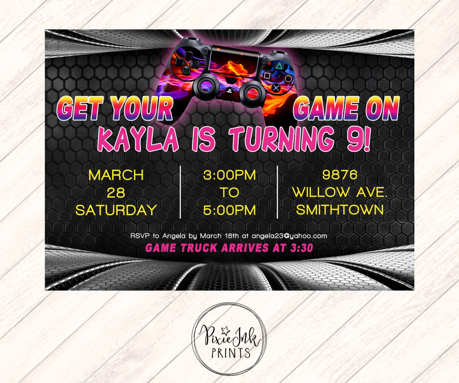 Video Game Invitation Game Truck Invitation Game Truck Party - Etsy
