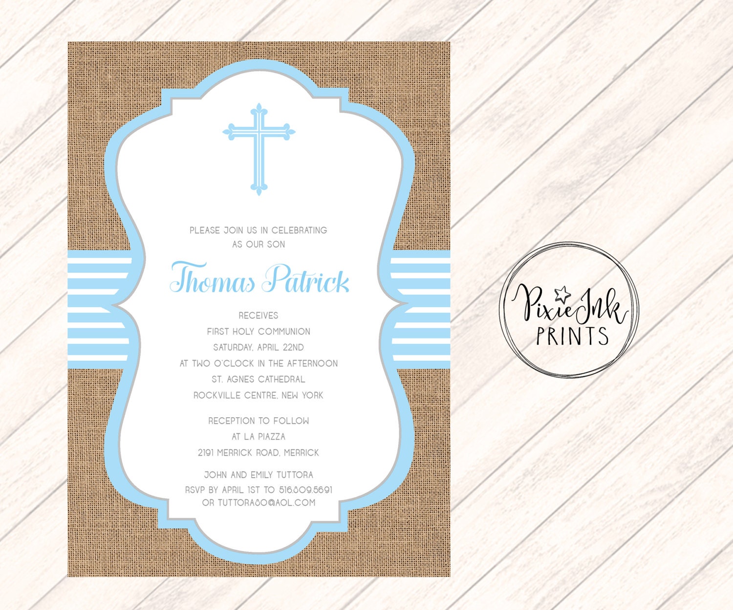 Communion Invitation Boy 1st Communion Invitation First Holy Etsy