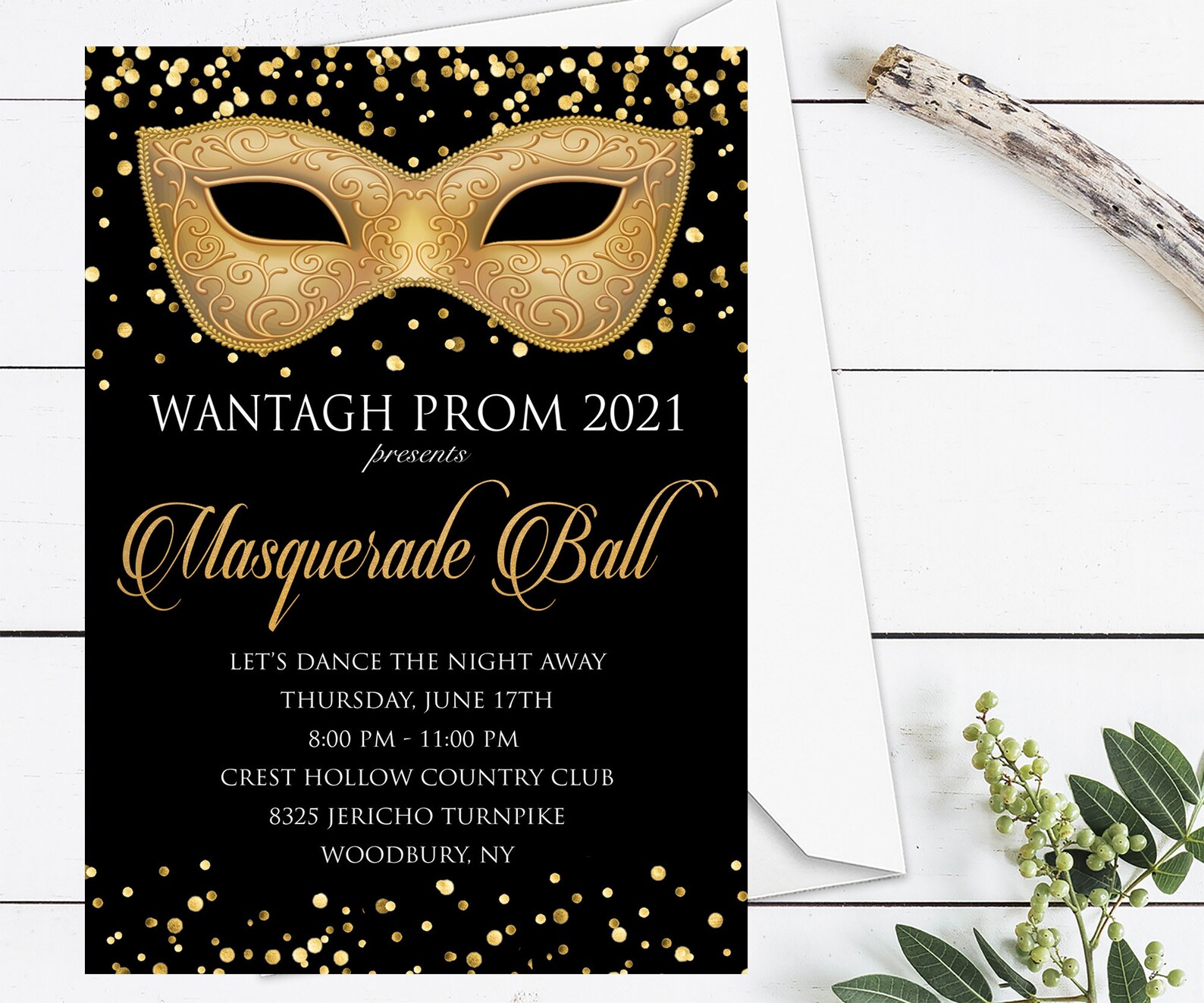 Masquerade Ball Prom Invitation Masquerade Prom Invitation Etsy
