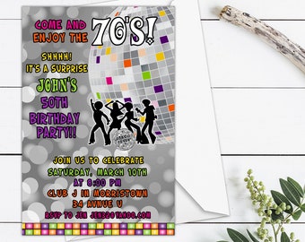 Disco Party Invitation, 70's Party Invitation, Dance Party Invitation, Groovy Party Invitation, Disco Party Invite, 70's Party Digital