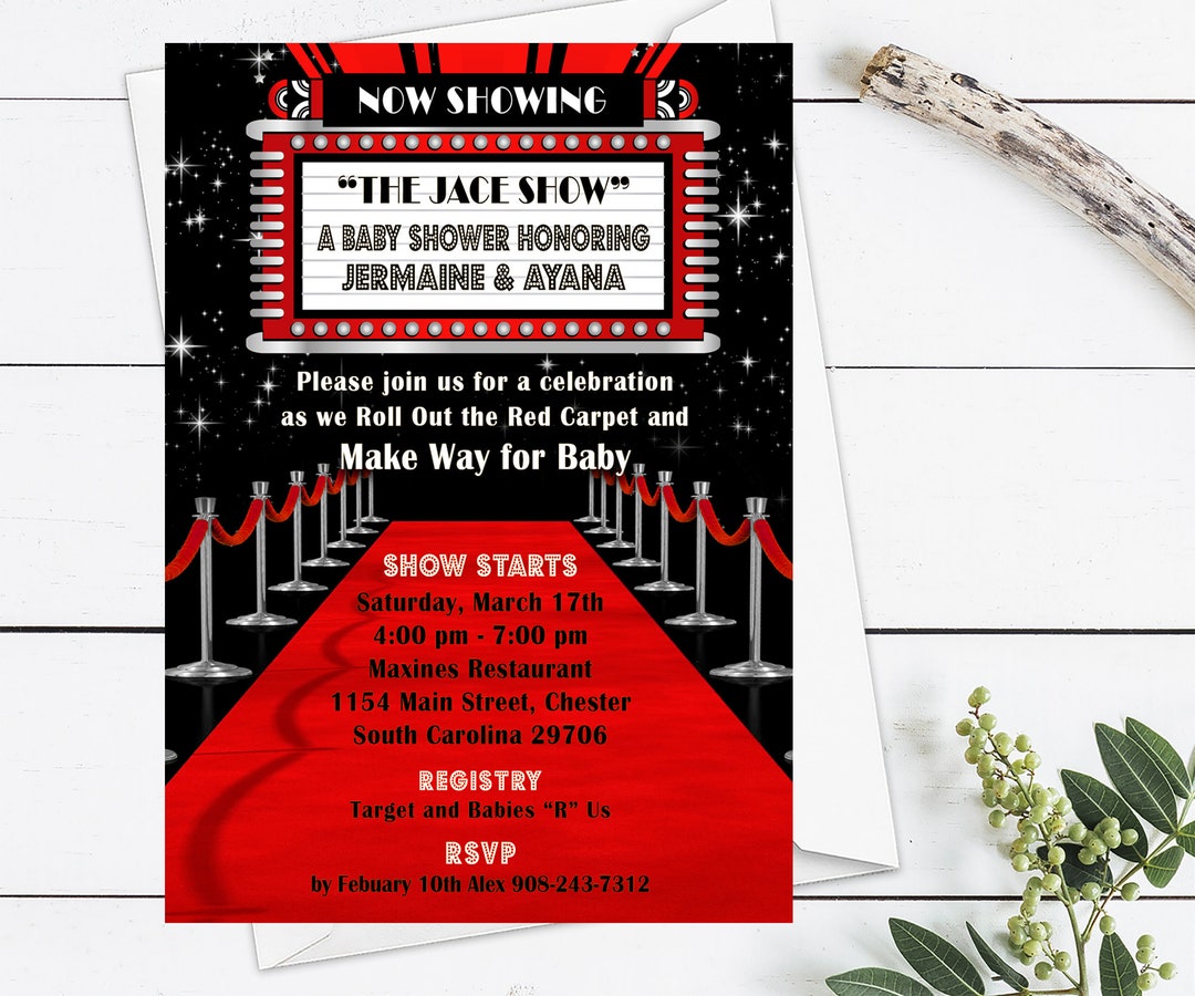 Red Carpet Baby Shower Invitations, A Star is Born Hollywood Baby