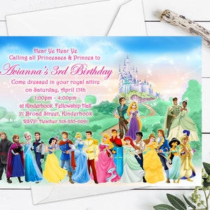 Princess & Princes Birthday Invitation, Princess Birthday Invitation, Princess Birthday Party Printable, Prince Birthday Party Invitation