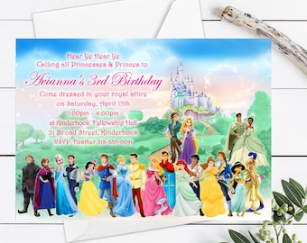 Princess & Princes Birthday Invitation, Princess Birthday Invitation, Princess Birthday Party Printable, Prince Birthday Party Invitation