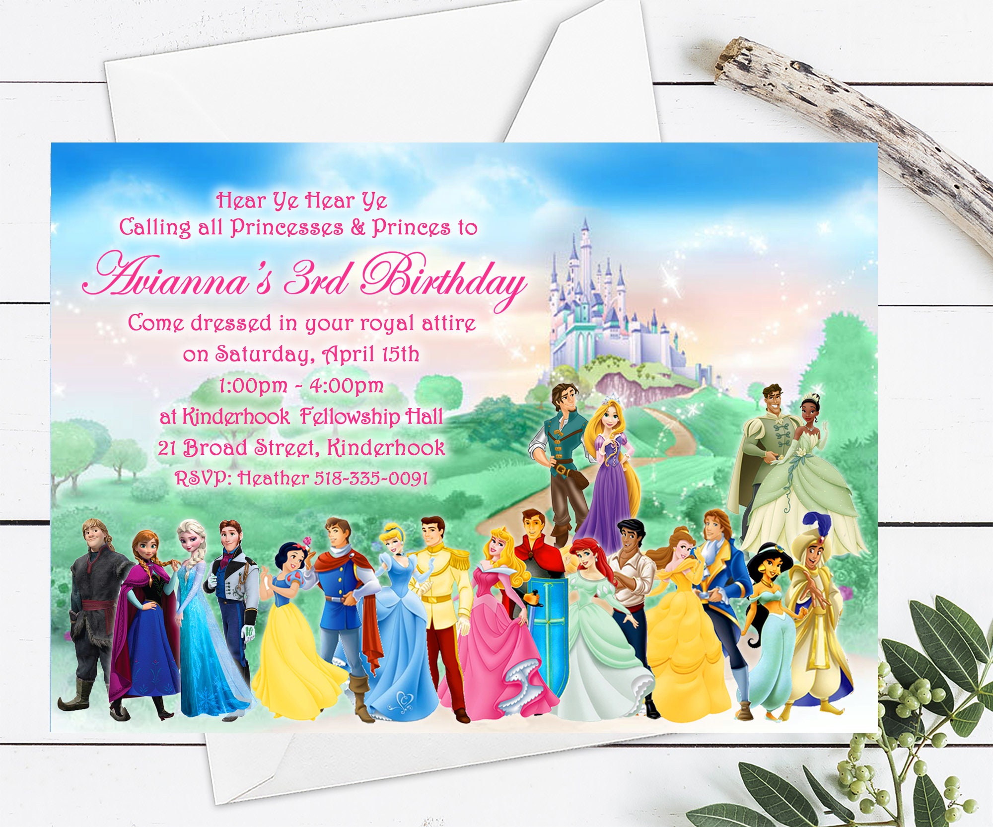 Princess & Princes Birthday Invitation Princess Birthday - Etsy