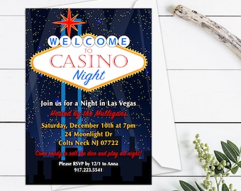 Las Vegas Casino Birthday Invitation, Casino Night Invitation Digital Download, Las Vegas Bachelorette, Poker Printable Template