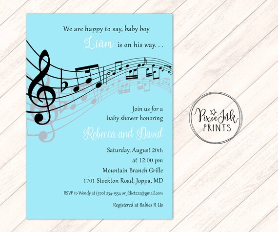 Music Notes Baby Shower Invitation Boy Baby Shower Etsy Music Notes Baby Shower Invitation Boy Baby Shower Etsy