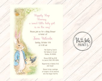 Konijn Baby Shower Uitnodiging, Bunny Baby Shower Invite, Konijn Baby Uitnodiging, Baby Bunny Shower, Neutrale Baby Shower Uitnodigen