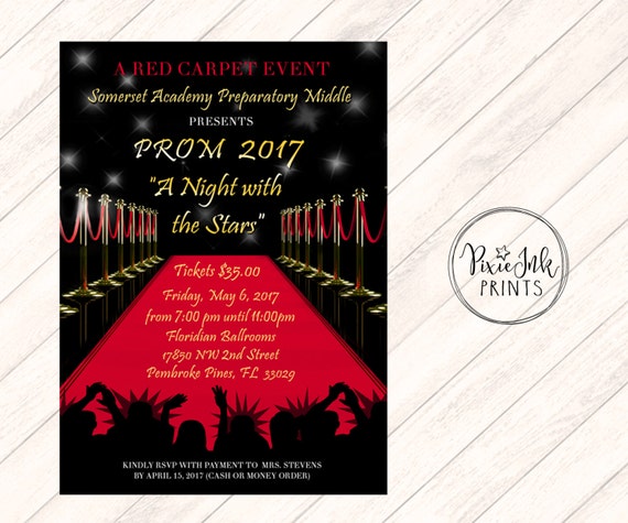 Red Carpet Invitation Red Carpet Affair Invitation Hollywood Etsy