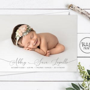 Faire-part naissance, faire-part photo bébé, faire-part naissance bébé, naissance nouveau-né, bébé minimaliste merci, bienvenue bébé