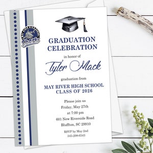 Graduation Party Invitation, College Graduation Class of 2024 High School Graduation Party, College Logo Invitation Digital Download