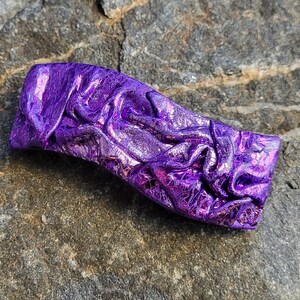 Clay barrette purple, French barrette handmade, Small hair clip, Hair accessory woman, Polymer clay barrette