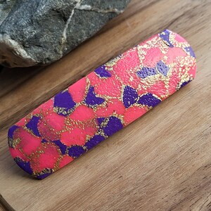 Large barrettes for thick hair Polymer clay hair barrette Hot pink neon Abstract Ceramic hair asseccory Barrette cheveux french
