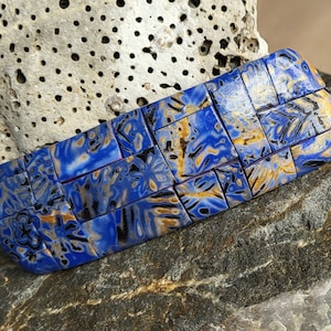 Blue barrette clay, Polymer barrettes, Hair clip, Women jewelry for hair