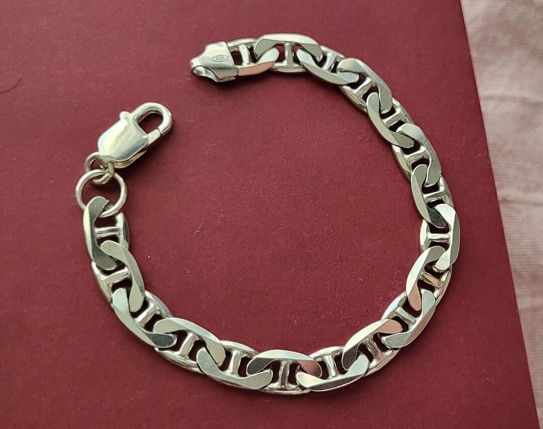 Vintage Sterling Silver Curb Bracelet, Handmade Greek Jewelry - Etsy