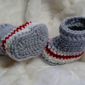 Crochet PATTERN Baby Sock Monkey Booties and Beanie Set, 0-12 months, Work Sock Booties and Hat Set, Easy Pattern, English French DUO 1 image 7