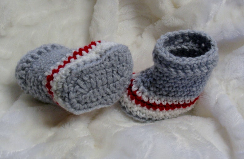 Crochet PATTERN Baby Sock Monkey Booties and Beanie Set, 0-12 months, Work Sock Booties and Hat Set, Easy Pattern, English French DUO 1 image 7