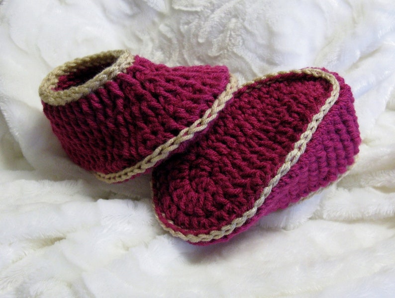 Crochet PATTERN Children's Ribbed Slippers, Ages 3 to 8, Easy Pattern, English French PDF 63 image 6