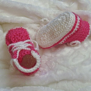 Crochet PATTERN Baby Sneakers, Hi-Top Baby Shoes, 0-12 months, Baby Booties, Easy Pattern, English French, PDF 45 image 3