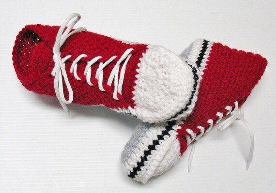 Patron Crochet 21 Pantoufles De Style Converse Au Crochet Etsy Canada