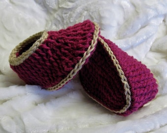 Crochet Ribbed Slipper Pattern for Kids Ages 3 to 8, Children ribbed booties, Easy pattern, English French PDF #63