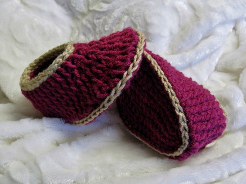 Crochet PATTERN Children's Ribbed Slippers, Ages 3 to 8, Easy Pattern, English French PDF 63 image 4