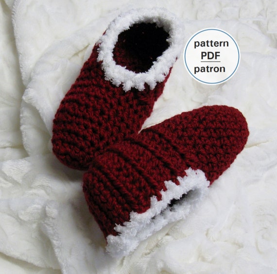 Crochet PATTERN Women s Christmas Slippers Easy Pattern English