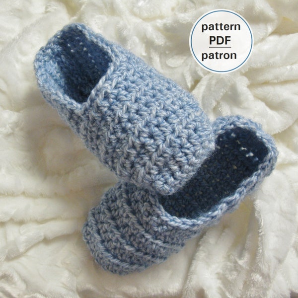 Crochet PATTERN - Adult Super Easy Slippers, Unisex, Men, Women, Easy Pattern, English French PDF #23