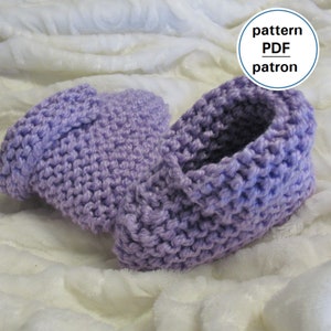 Garter Stitch Children&#39;s Slippers Knitting Pattern: Easy Flat Knit (PDF #70)