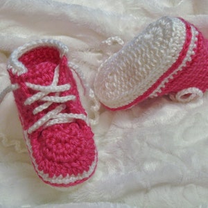 Crochet PATTERN Baby Sneakers, Hi-Top Baby Shoes, 0-12 months, Baby Booties, Easy Pattern, English French, PDF 45 image 2