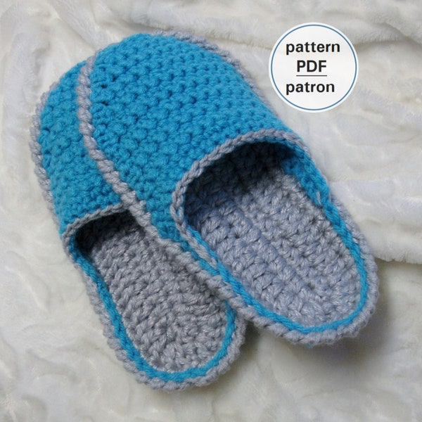 Patron CROCHET Mules au crochet pour femmes, chaussons, patron facile, explications français anglais, PDF #64