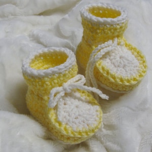 Patron CROCHET Chaussons deux couleurs pour bébés 0-6 mois, patron facile, explications français, anglais, PDF 65 image 3