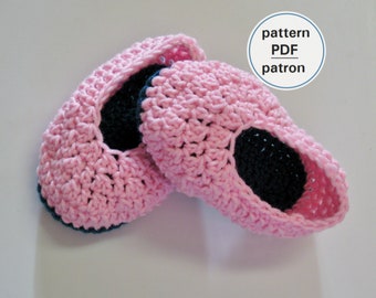 Crochet PATTERN - Children's Ballet Slippers, Ages 2 to 10, Ballerina Slippers, Easy Pattern, English French PDF #9
